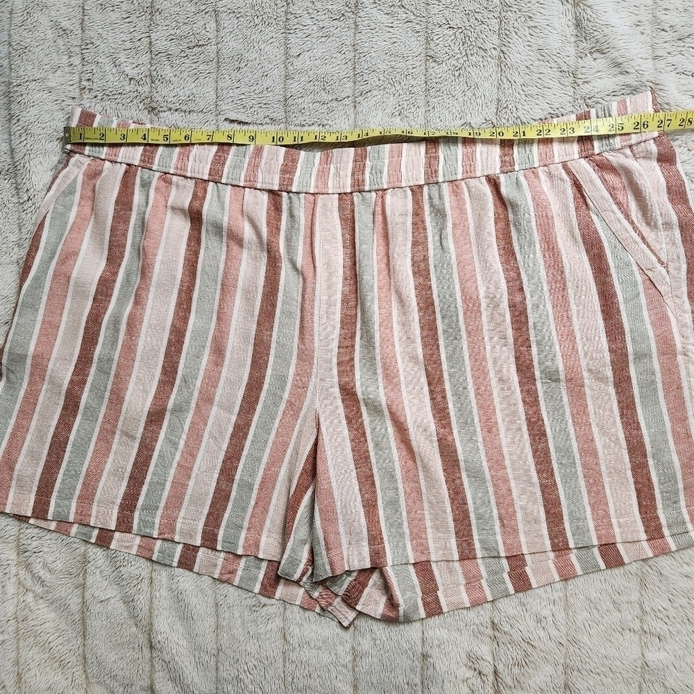 Size 4X Shorts Linen blend Boyfriend cut Pockets Elastic waistband SONOMA NWT - Picture 10 of 16